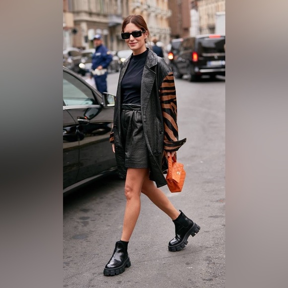 PRADA Monolith Brushed Leather Chelsea Platform Chunky Boot - SIZE 38EU/8US - Picture 3 of 16